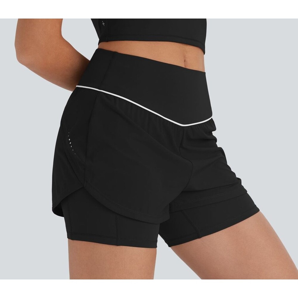 Halara Breezeful Quick Dry Layered Reflective Running Shorts Size Large